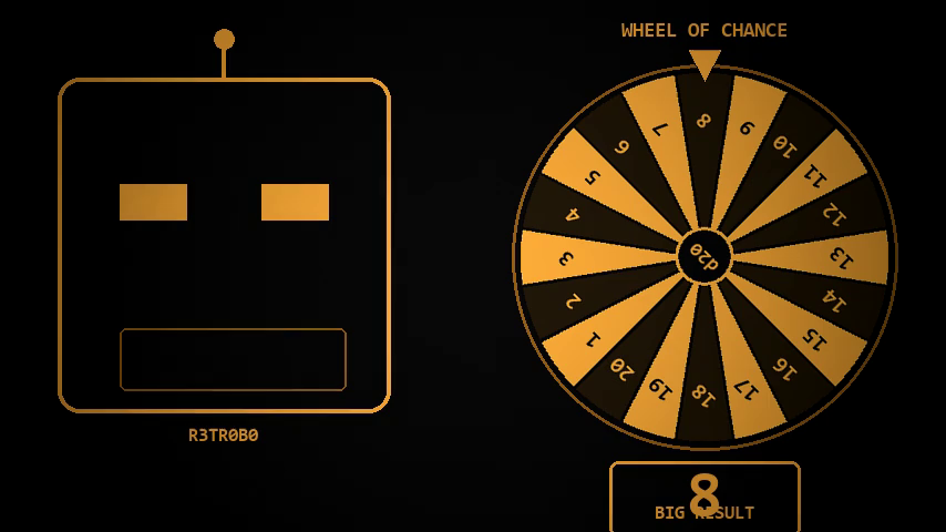 Retrobo presents the Wheel of Chance, landed on 8